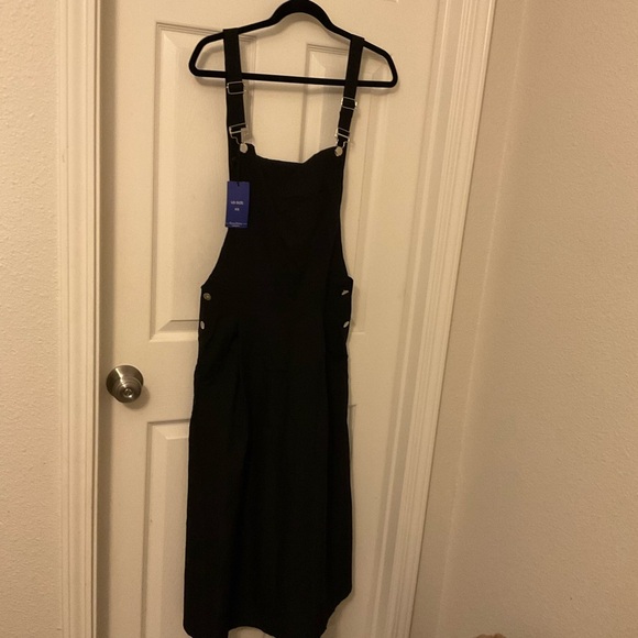 67. XS Women's Casual Loose A Line Long Suspender Skirt Overall Pinafore Dress - Picture 4 of 8